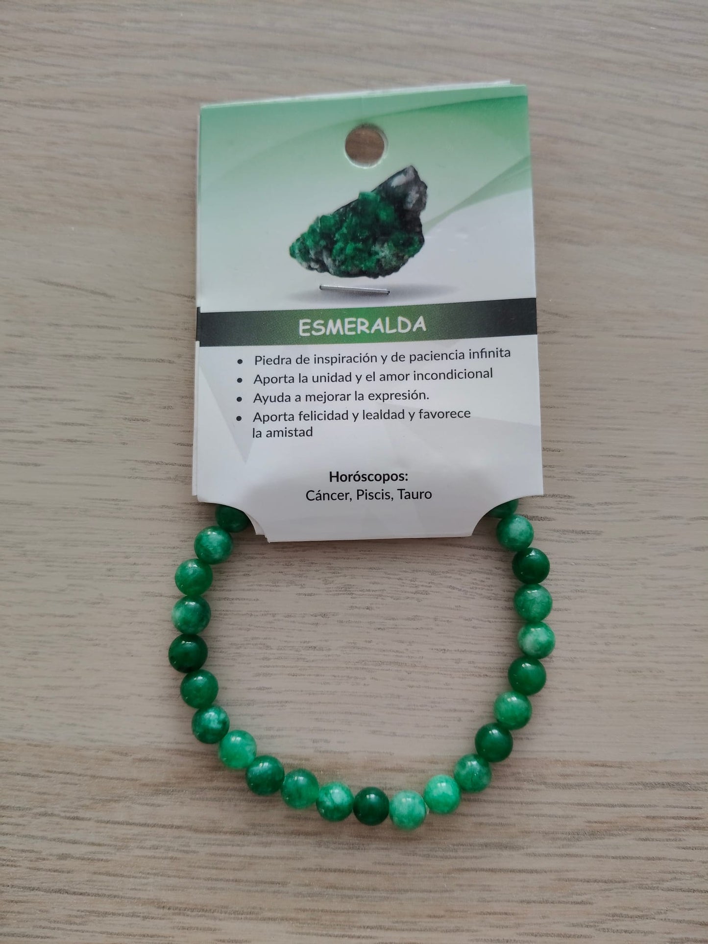 Pulsera piedra natural Esmeralda 6mm