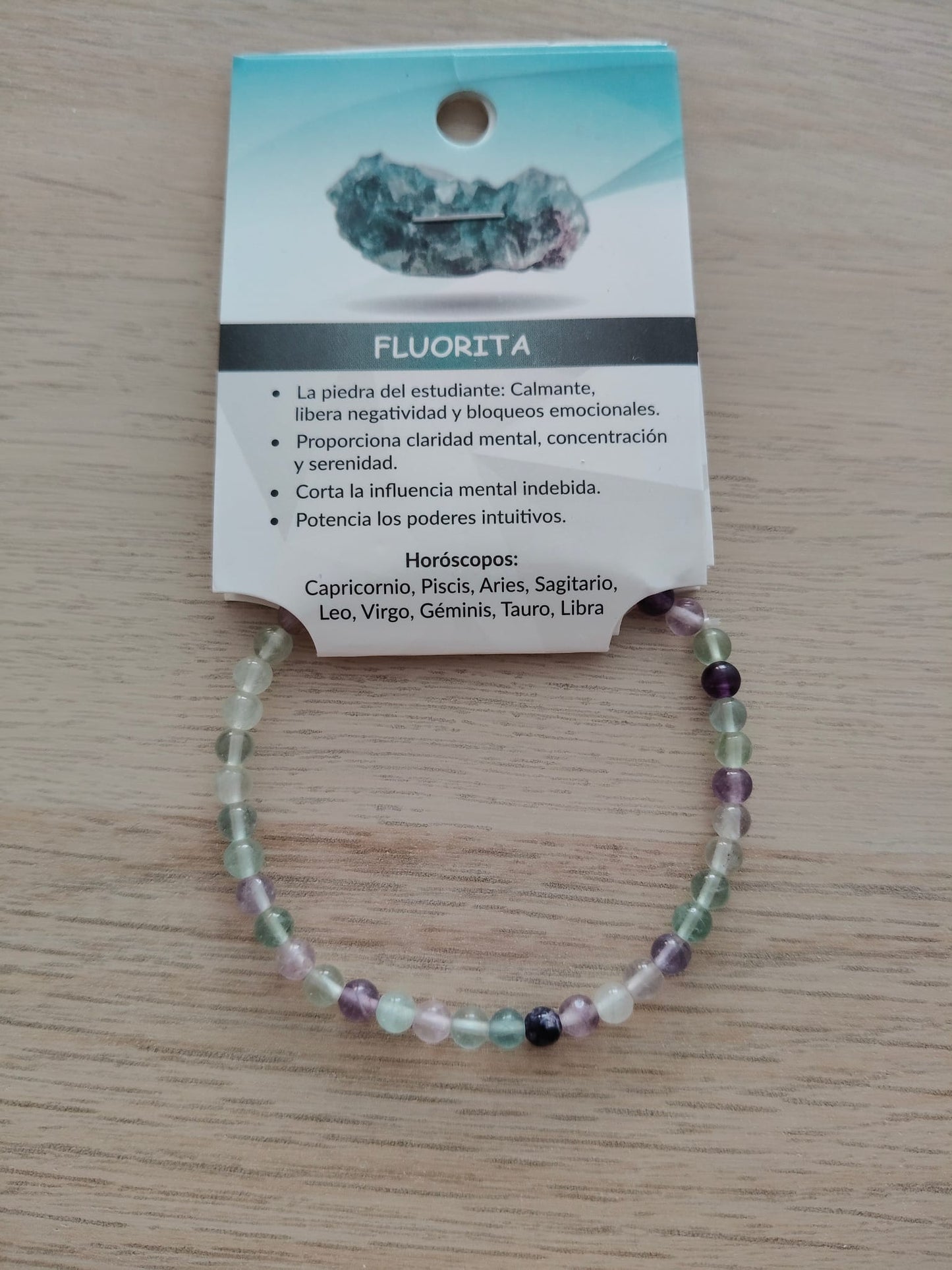 Pulsera piedra natural Fluorita 4mm