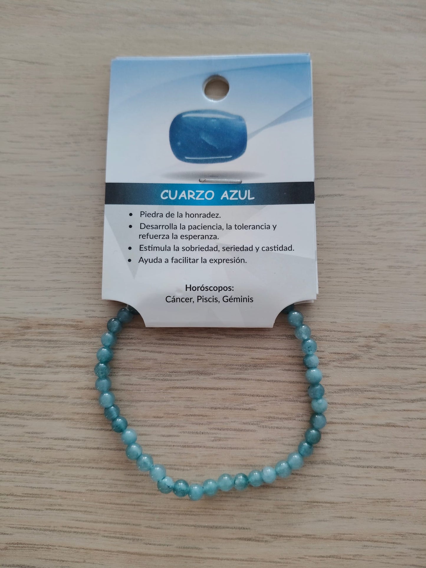 Pulsera piedra natural Cuarzo Azul 4mm