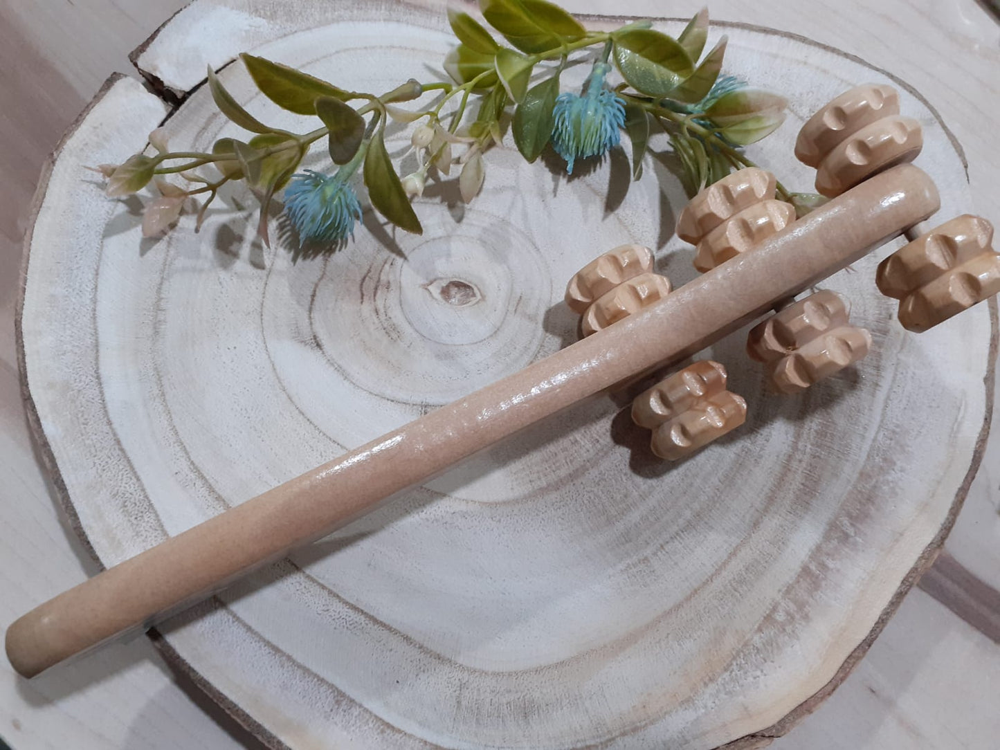 6-wheel wooden massager 24cm