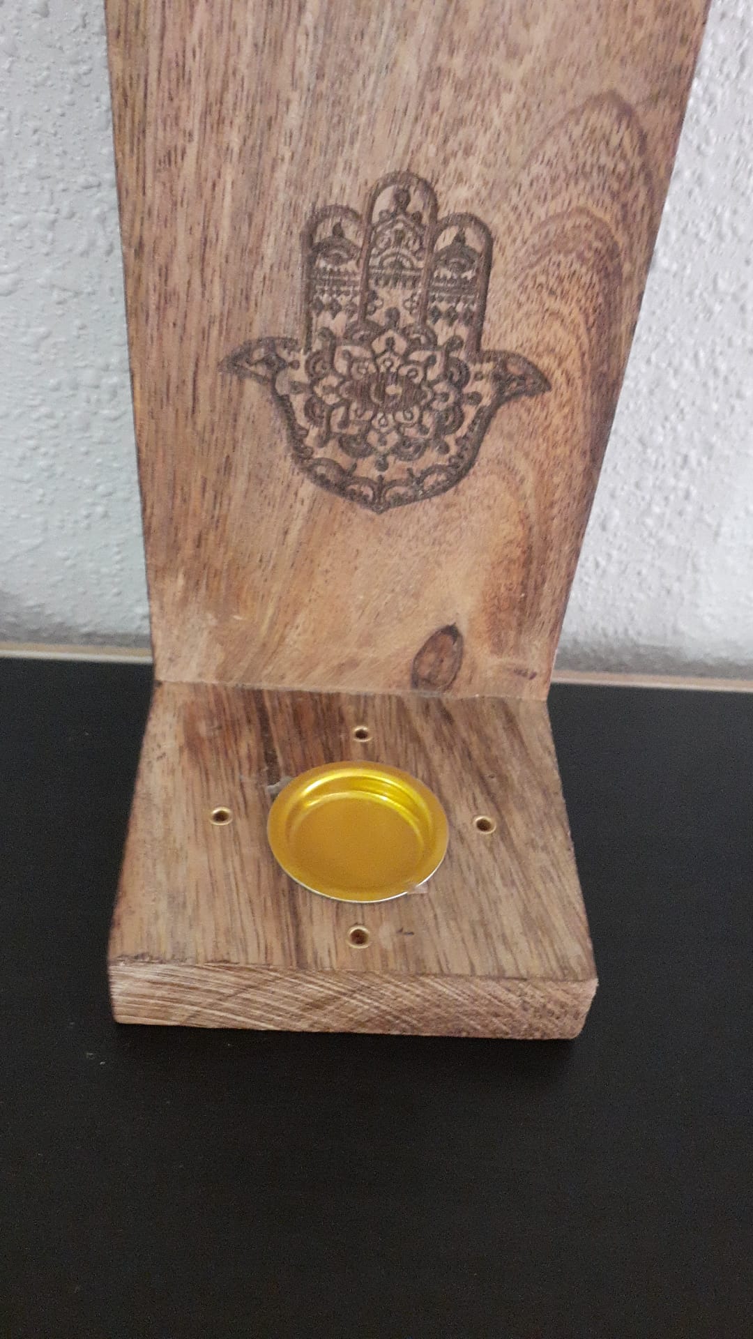 Hand of Fatima engraved wood burner