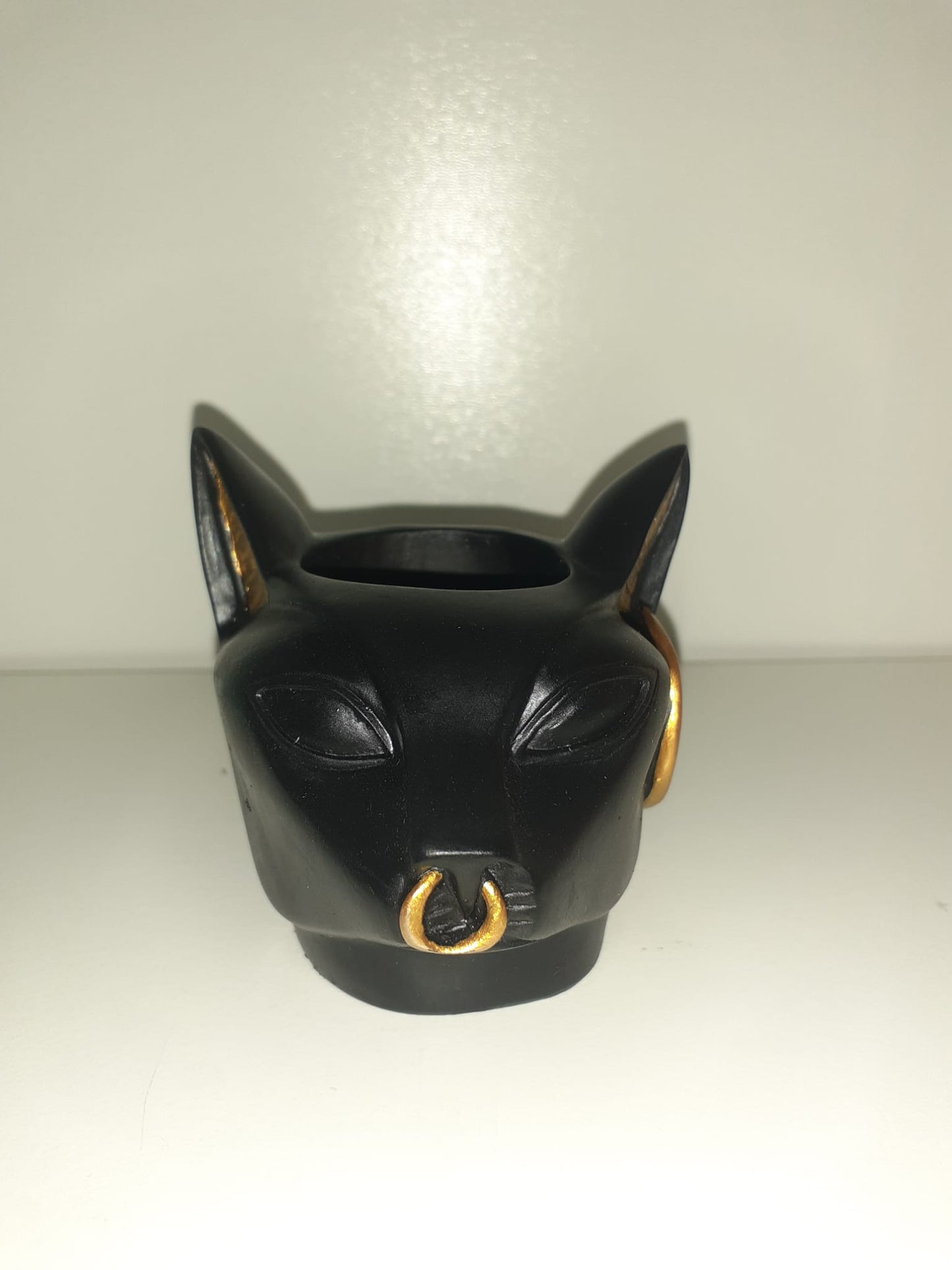 Bougeoir chat égyptien noir/doré