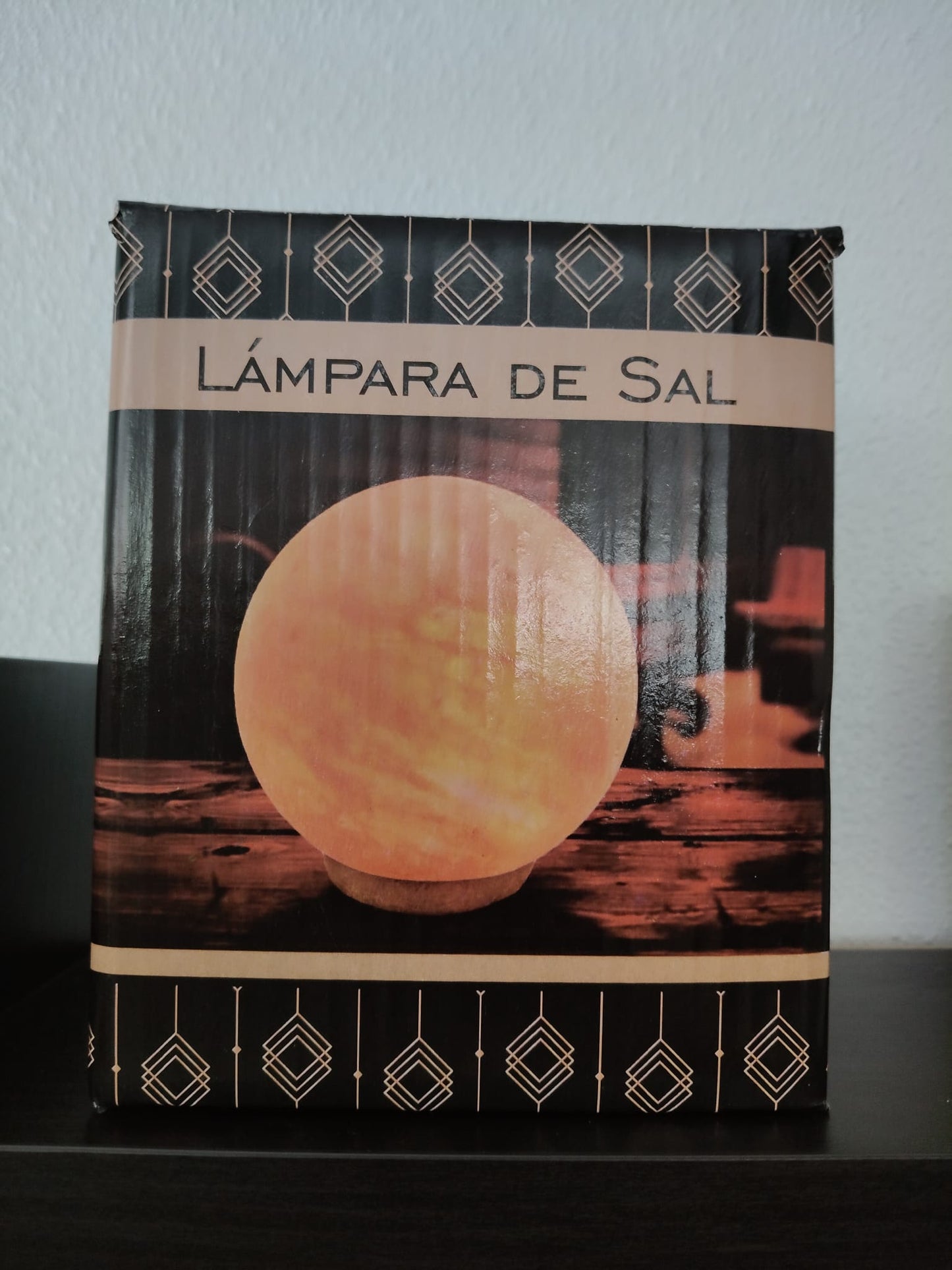 Round Himalayan salt lamp