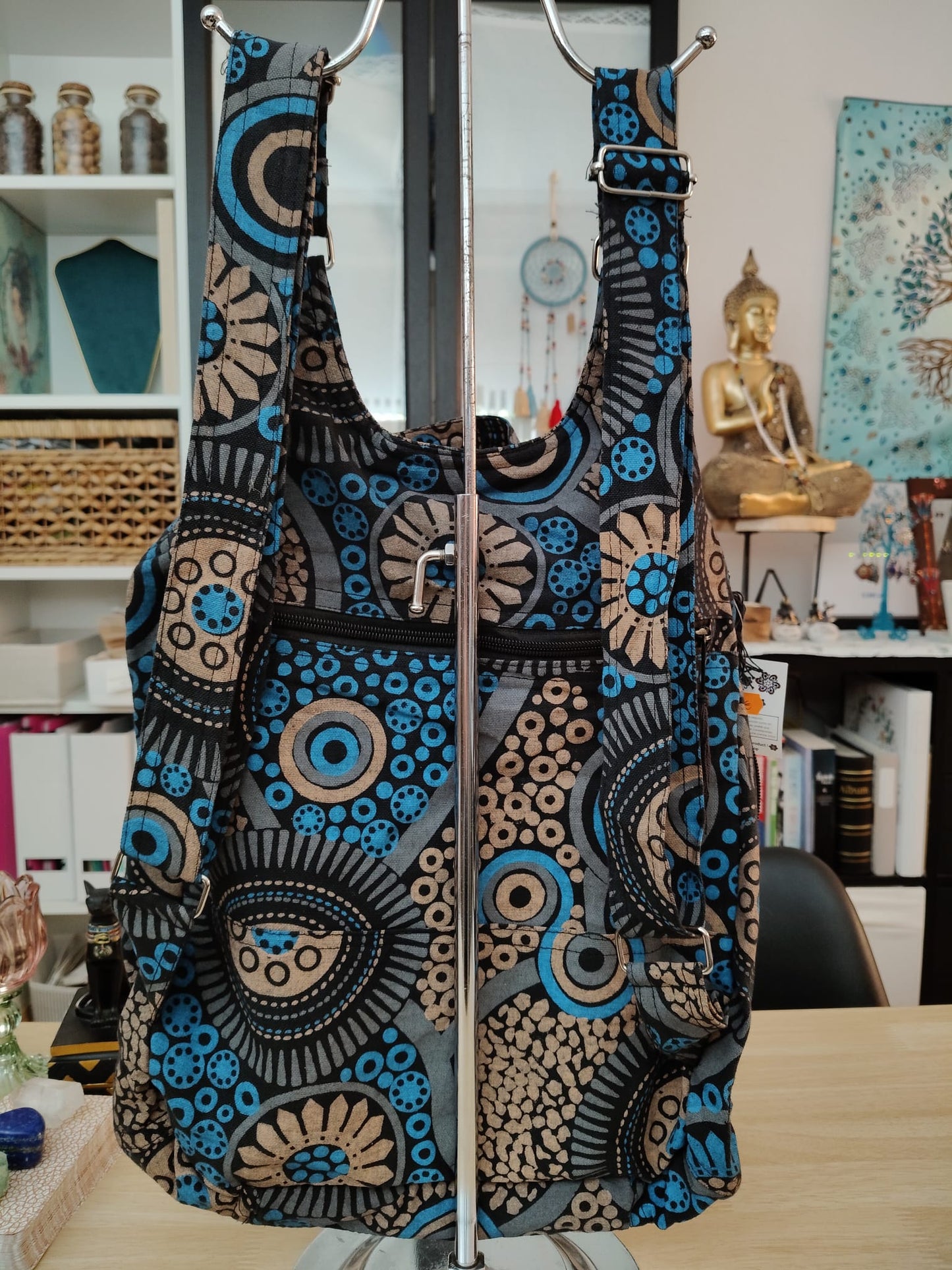 Sac à dos en coton avec motif Mandala
