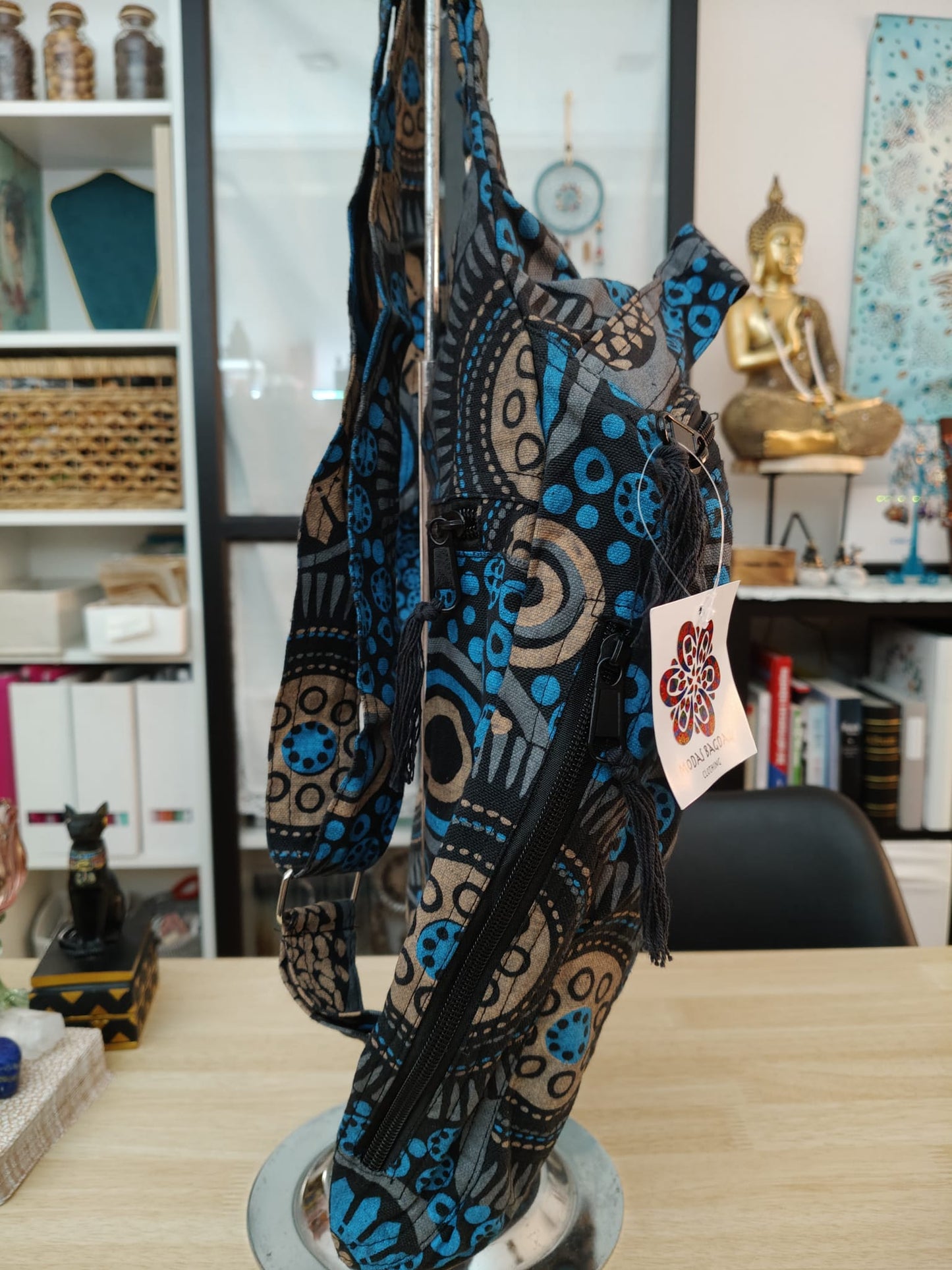 Sac à dos en coton avec motif Mandala