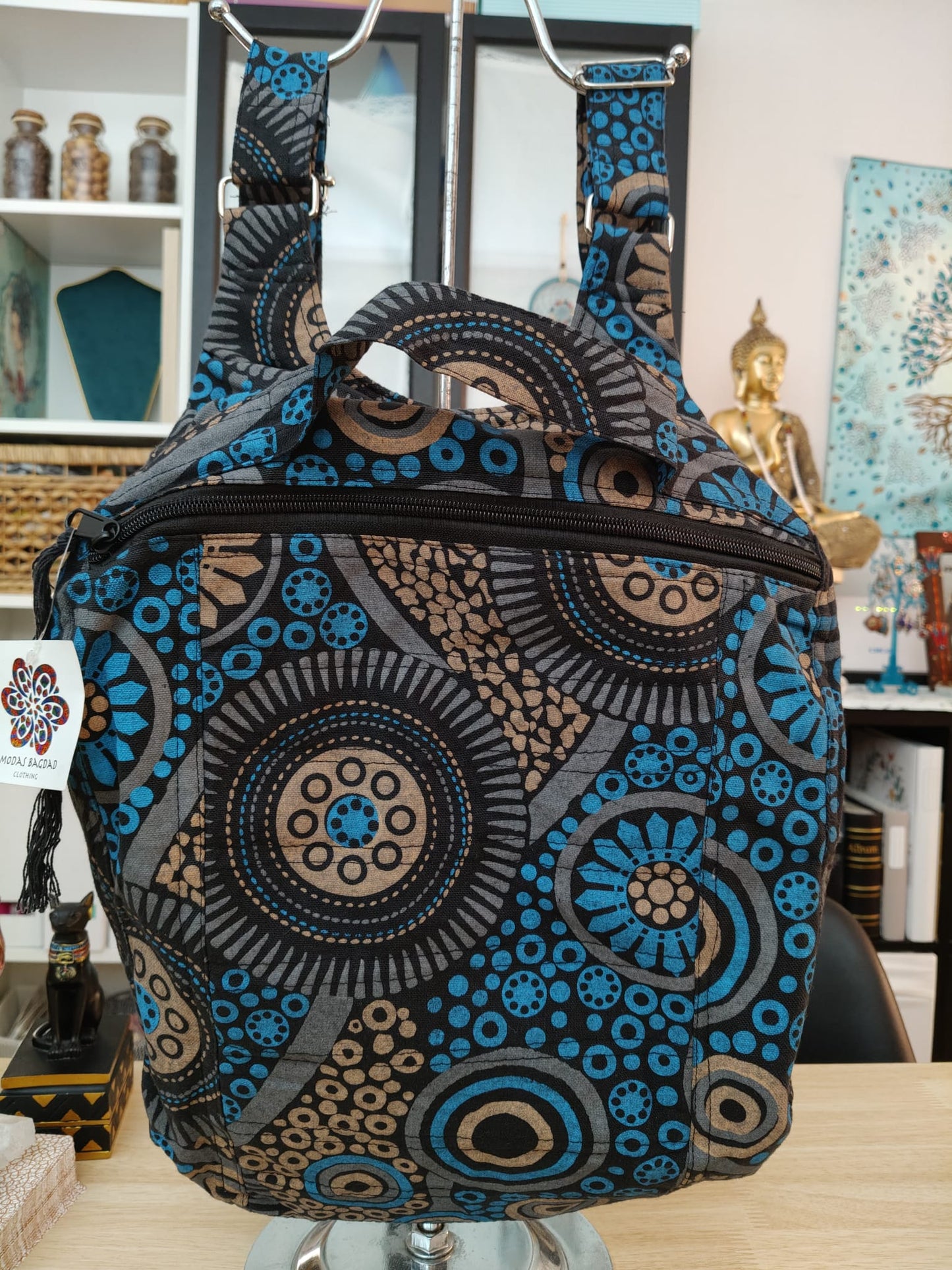 Sac à dos en coton avec motif Mandala