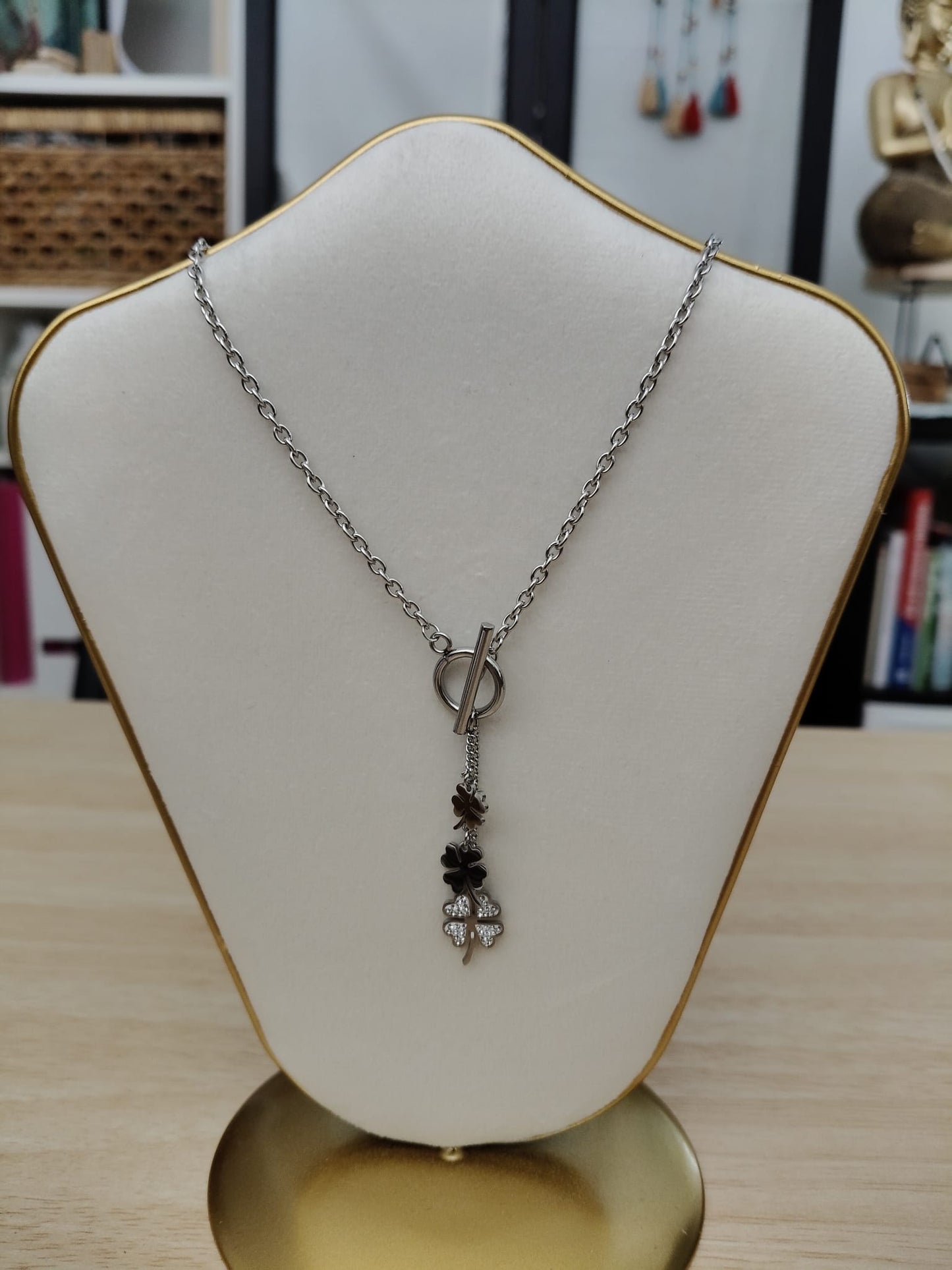 Stainless steel 4-leaf clover pendant