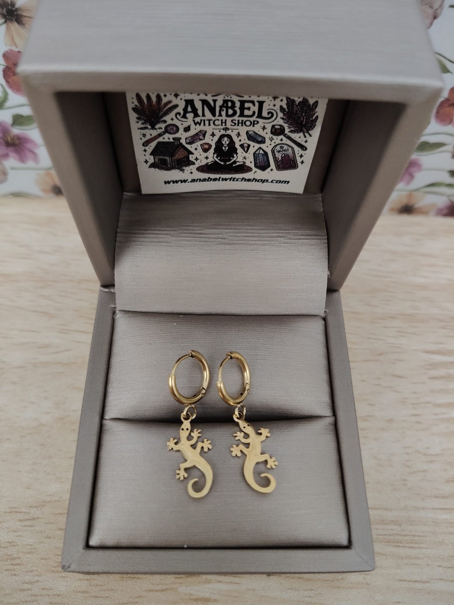 Stainless steel lizard earrings