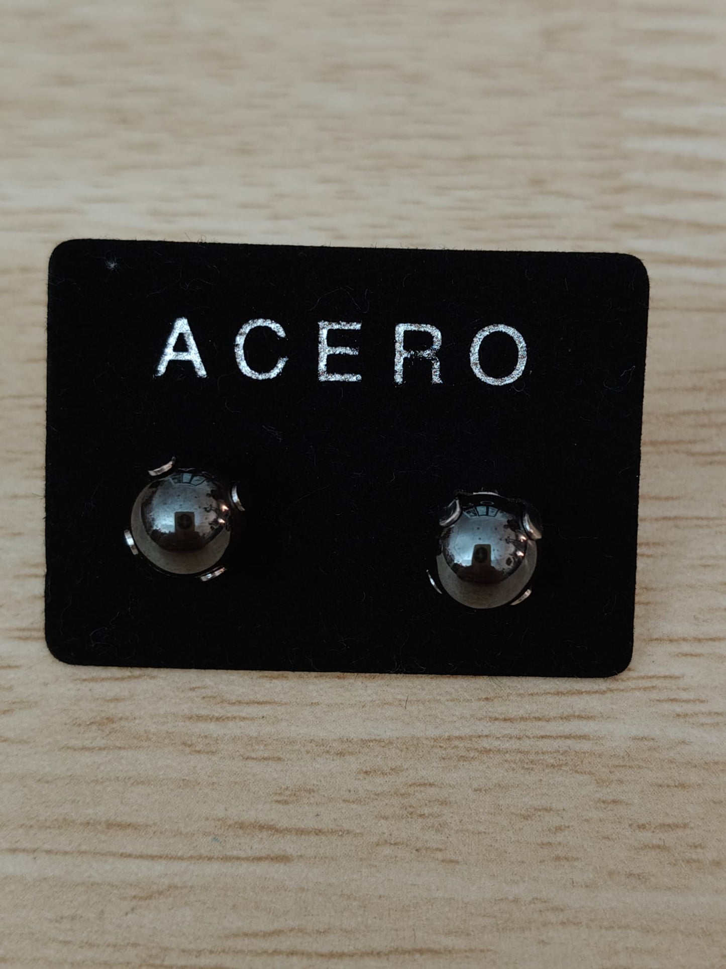 Boucles d'oreilles en hématite 8 mm et acier inoxydable