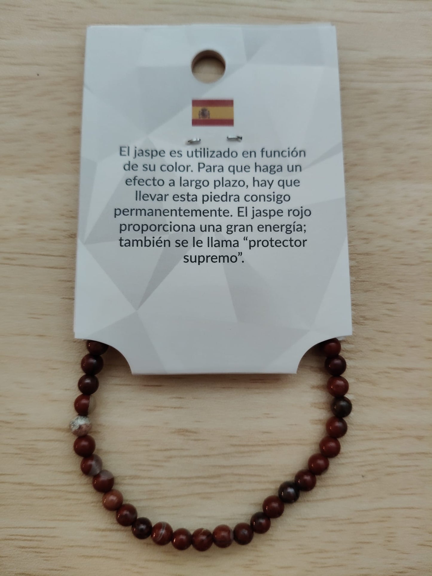 Elastic bracelet natural stone Red Jasper 4mm