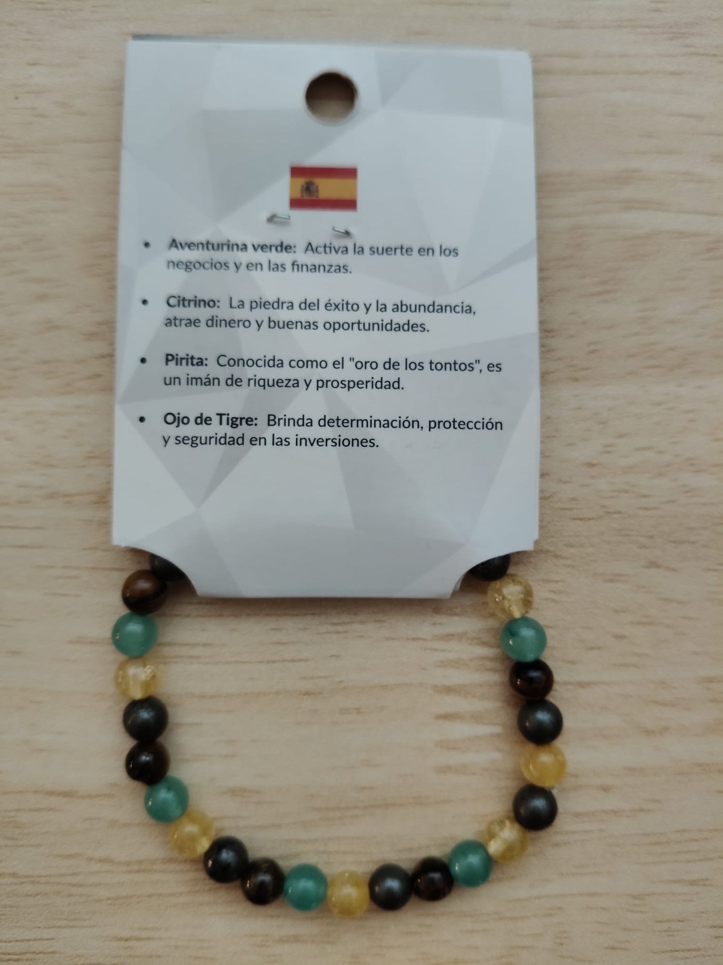 Pulsera elástica piedra natural Imán del dinero 6mm