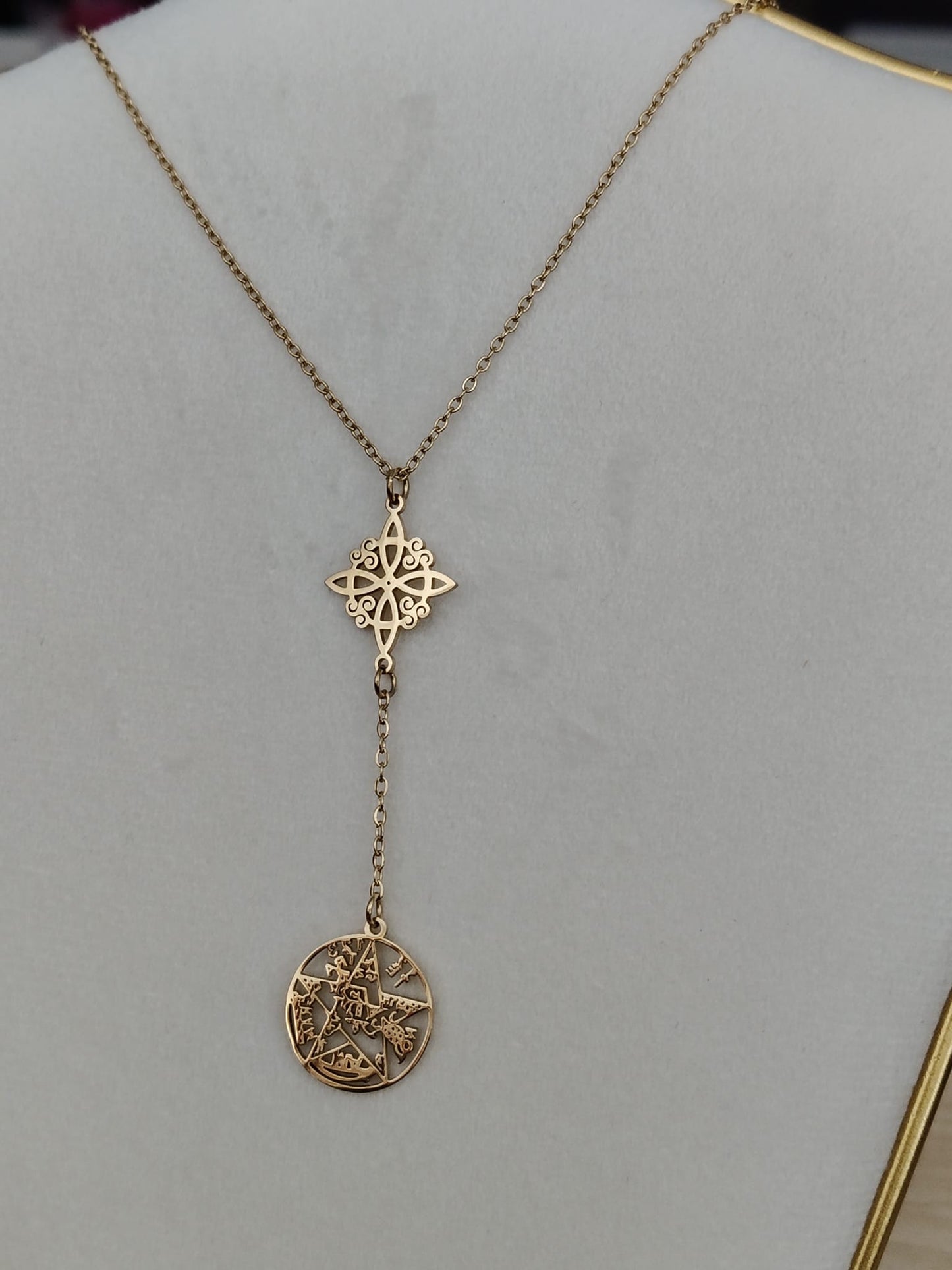 Pendentif en acier inoxydable à double protection