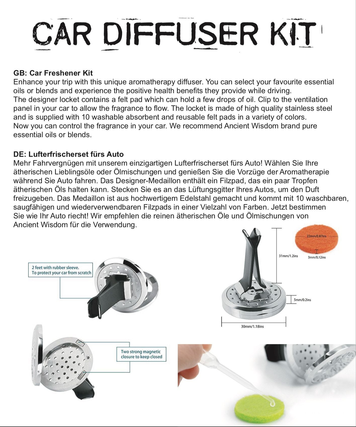 Kit diffuseur de voiture - Angel - 30 mm