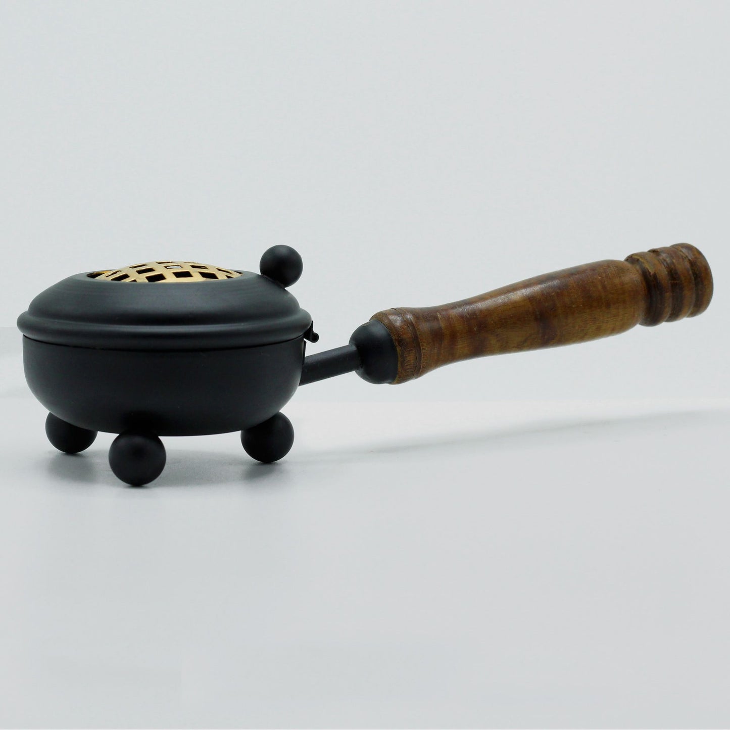 Medium iron incense burner - gold detail
