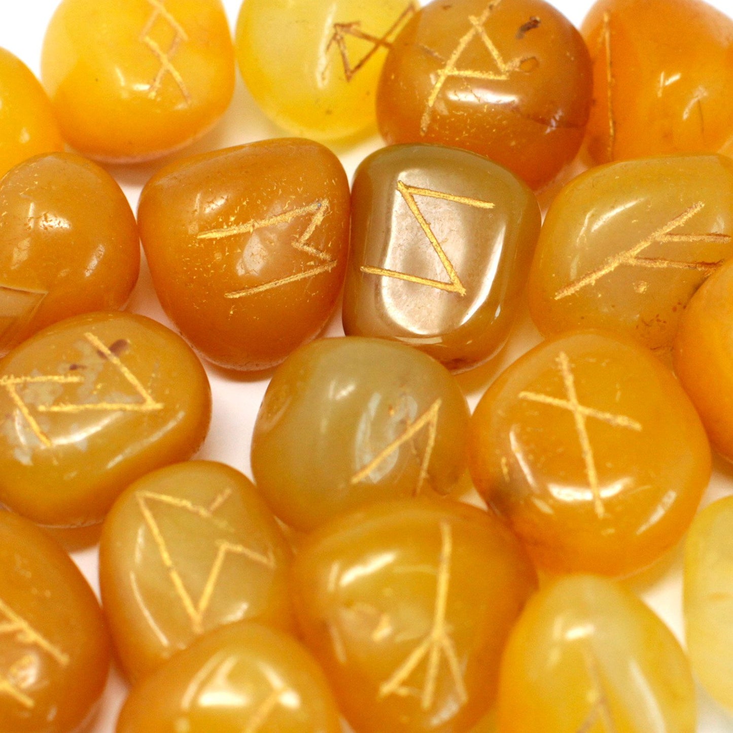 Rune Stone Set in Pouch - Yellow Onyx