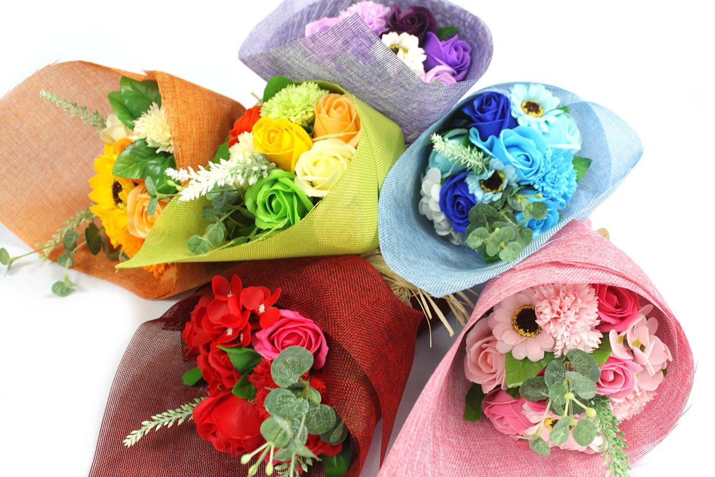 Soap Flower Bouquet - red