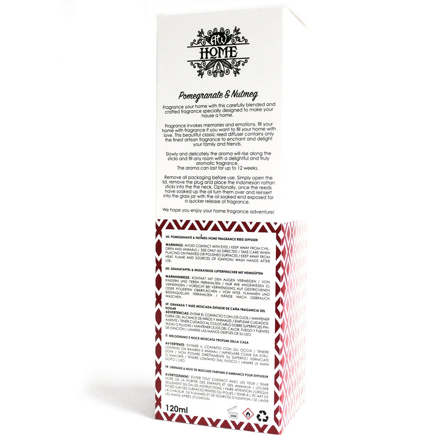 Aromatic diffuser 120ml - pomegranate and nutmeg
