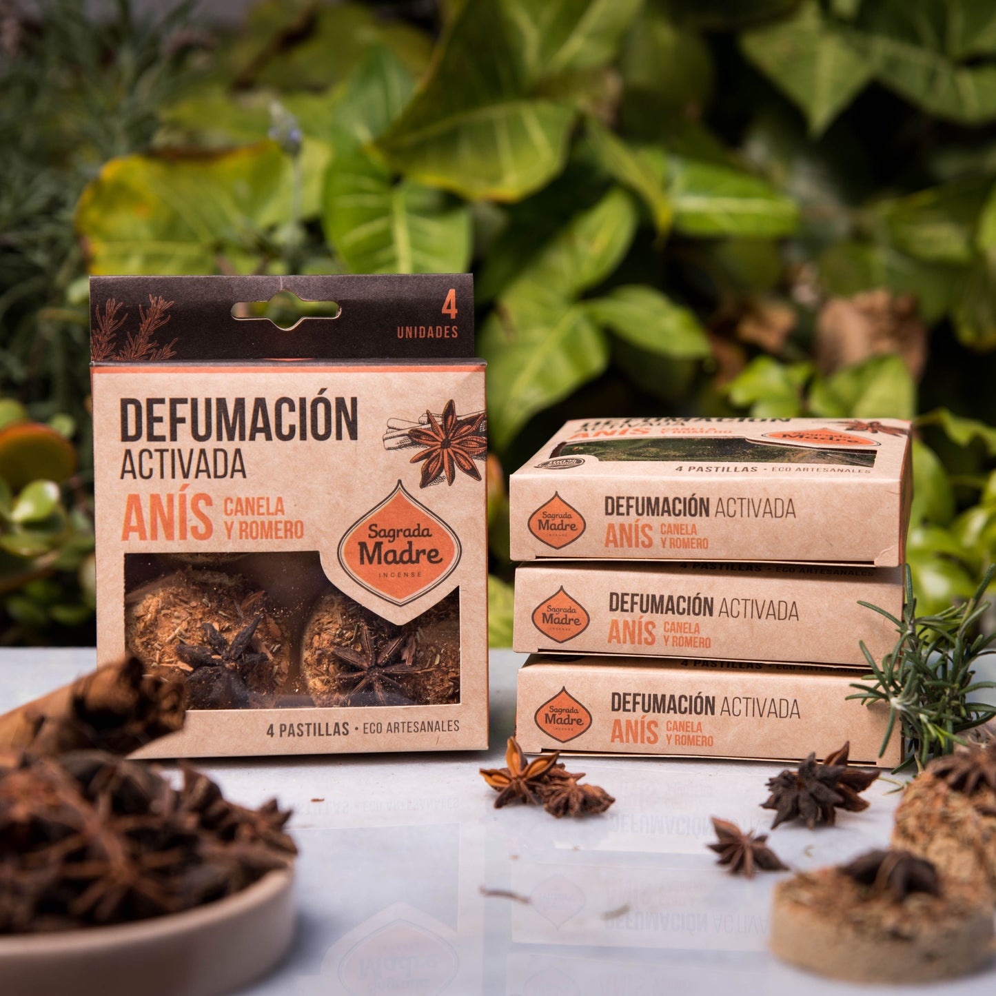 Resin Incense Tablets x 4 Anise, Cinnamon and Rosemary