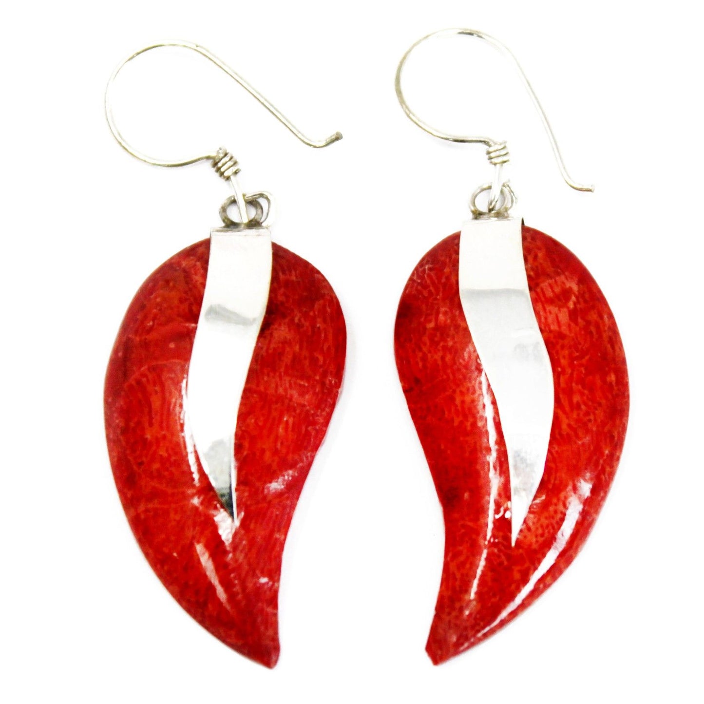 925 silver coral-style earring - Mangos