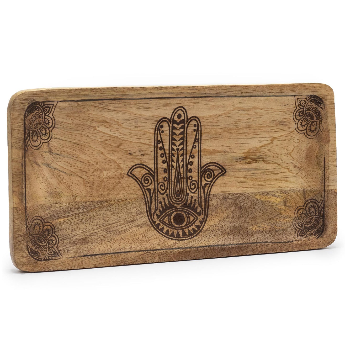 Plateau long 30x15x2,5cm - Hamsa noir
