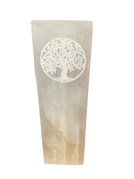Selenite Block Lamp 25cm - Tree of Life