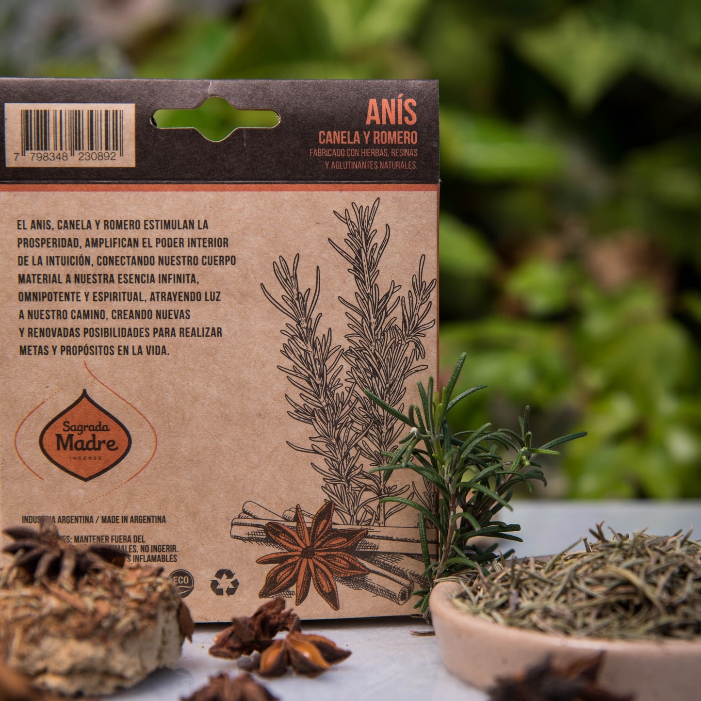 Resin Incense Tablets x 4 Anise, Cinnamon and Rosemary