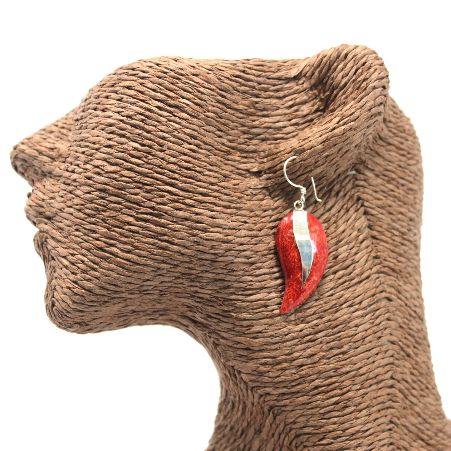 925 silver coral-style earring - Mangos