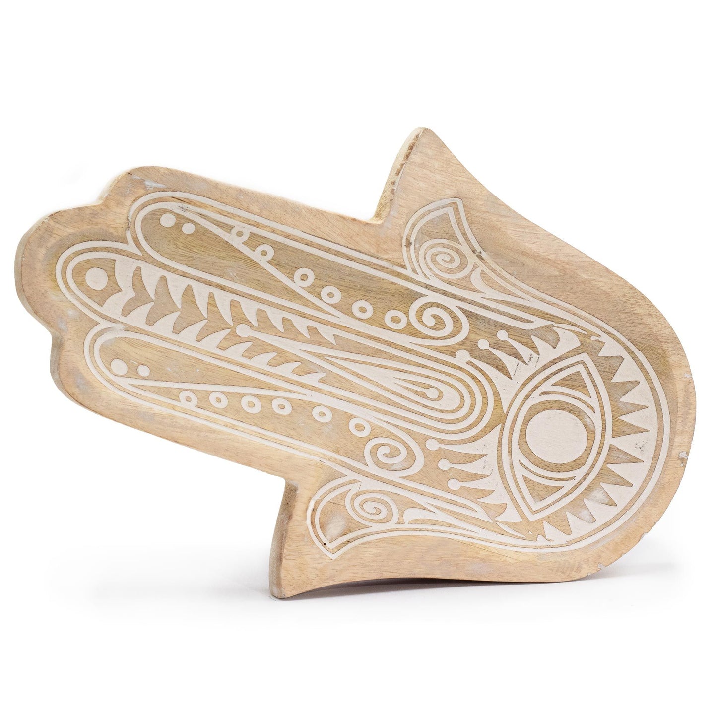 Plateau long 30 x 20,5 x 2,5 cm - Hamsa Blanc
