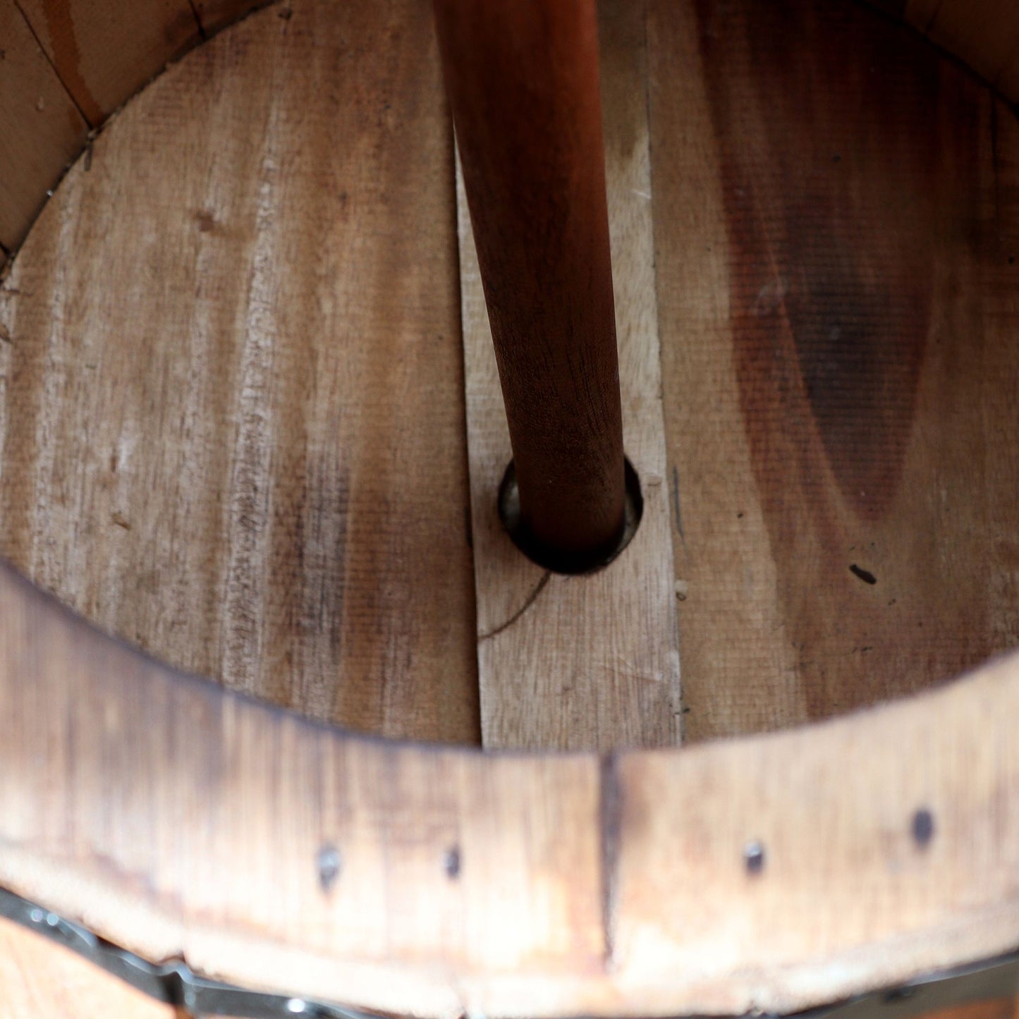 Beer Barrel Stool and Umbrella Stand - Natural