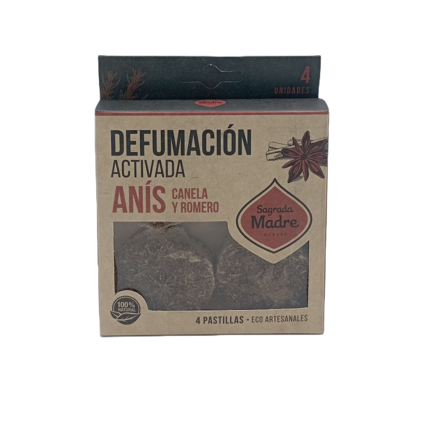 Resin Incense Tablets x 4 Anise, Cinnamon and Rosemary