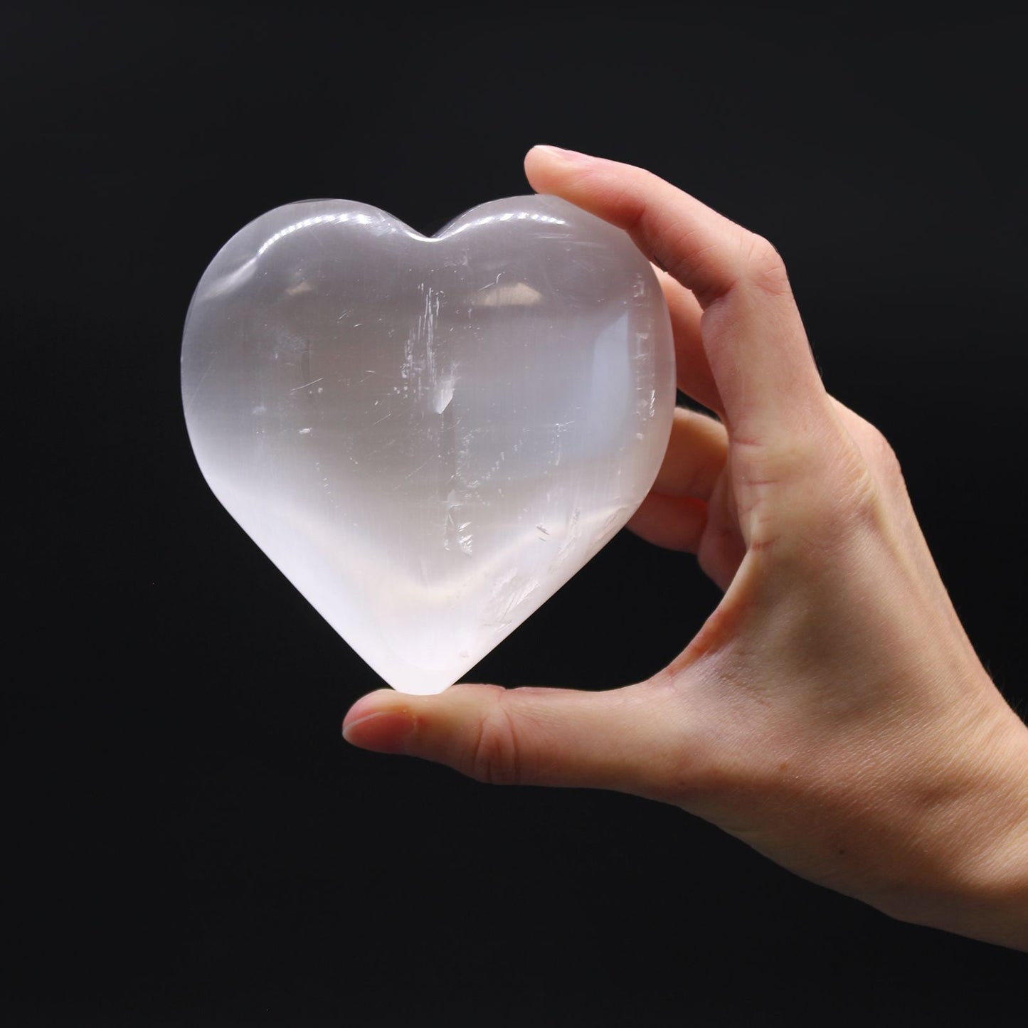 Selenite heart - 10 cm