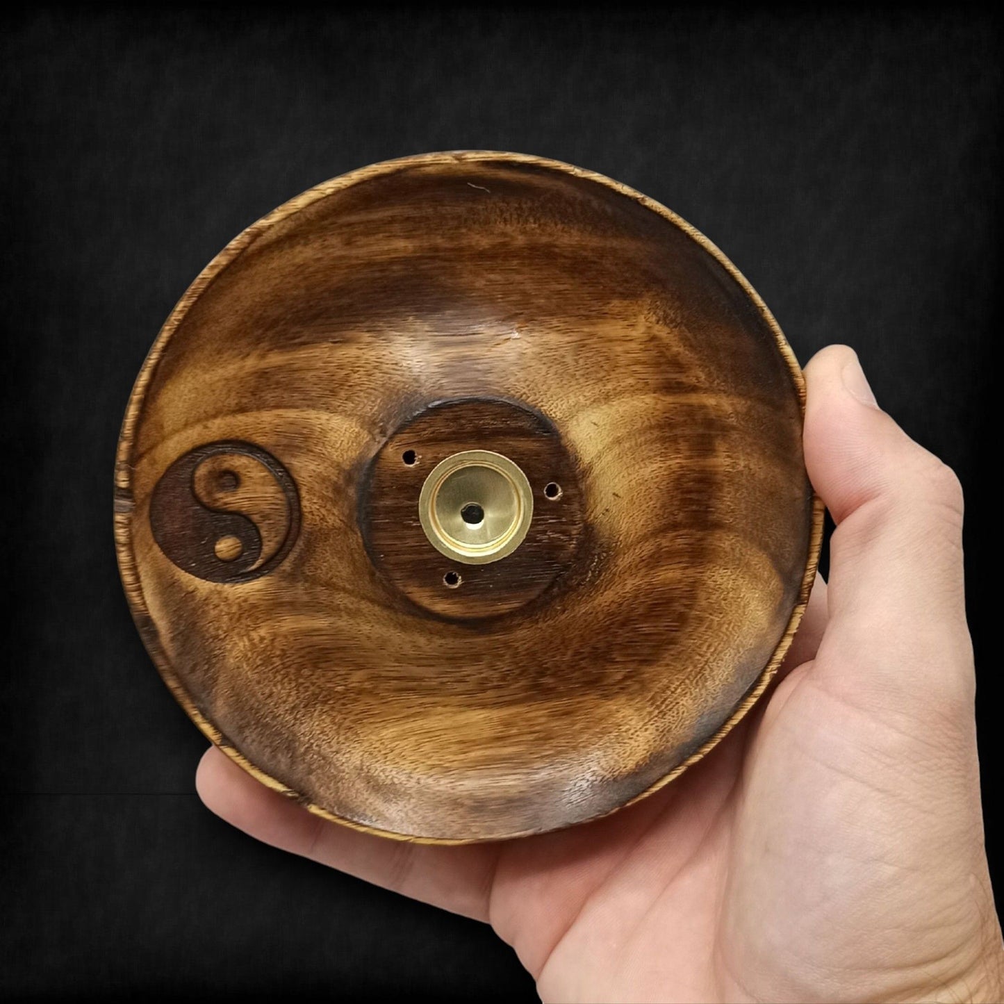 Incense holder disc for cones and sticks - Ying & Yang