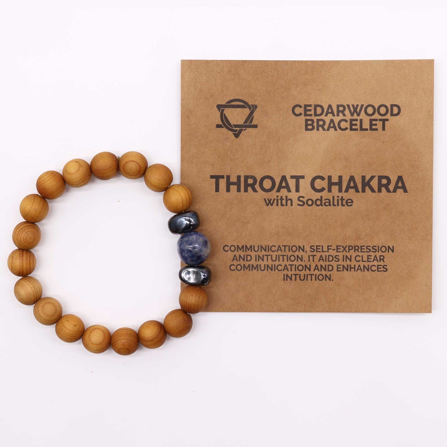 Cedar Bracelet - Throat Chakra - Sodalite
