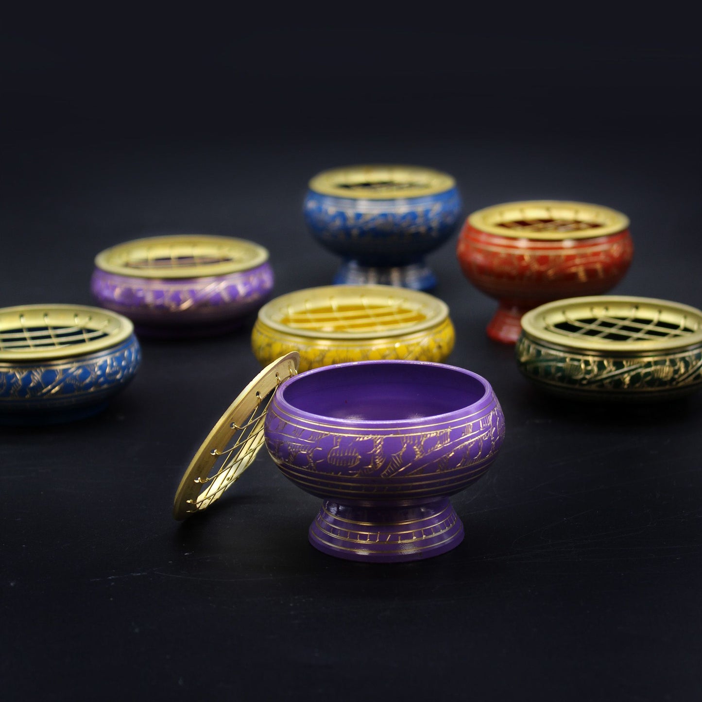 Chakra Charcoal Incense Tall Bowl - Heart