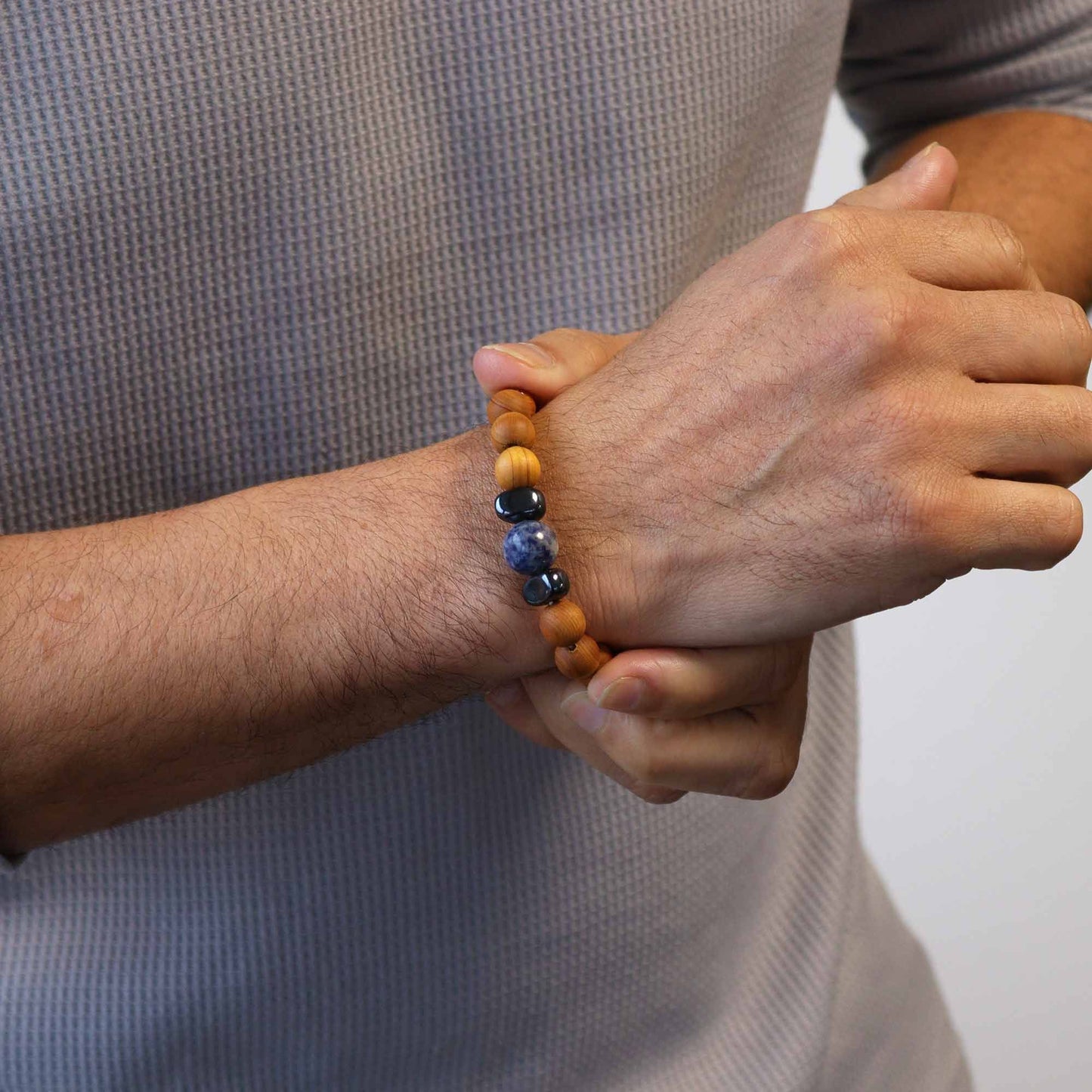 Cedar Bracelet - Throat Chakra - Sodalite