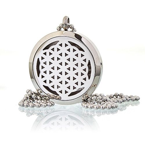 30mm Aromatherapy Diffuser Necklace - Flower of Life