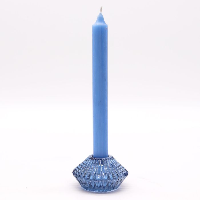 Reversible Flower Design Dinner/Tea Light Candle Holder - Blue