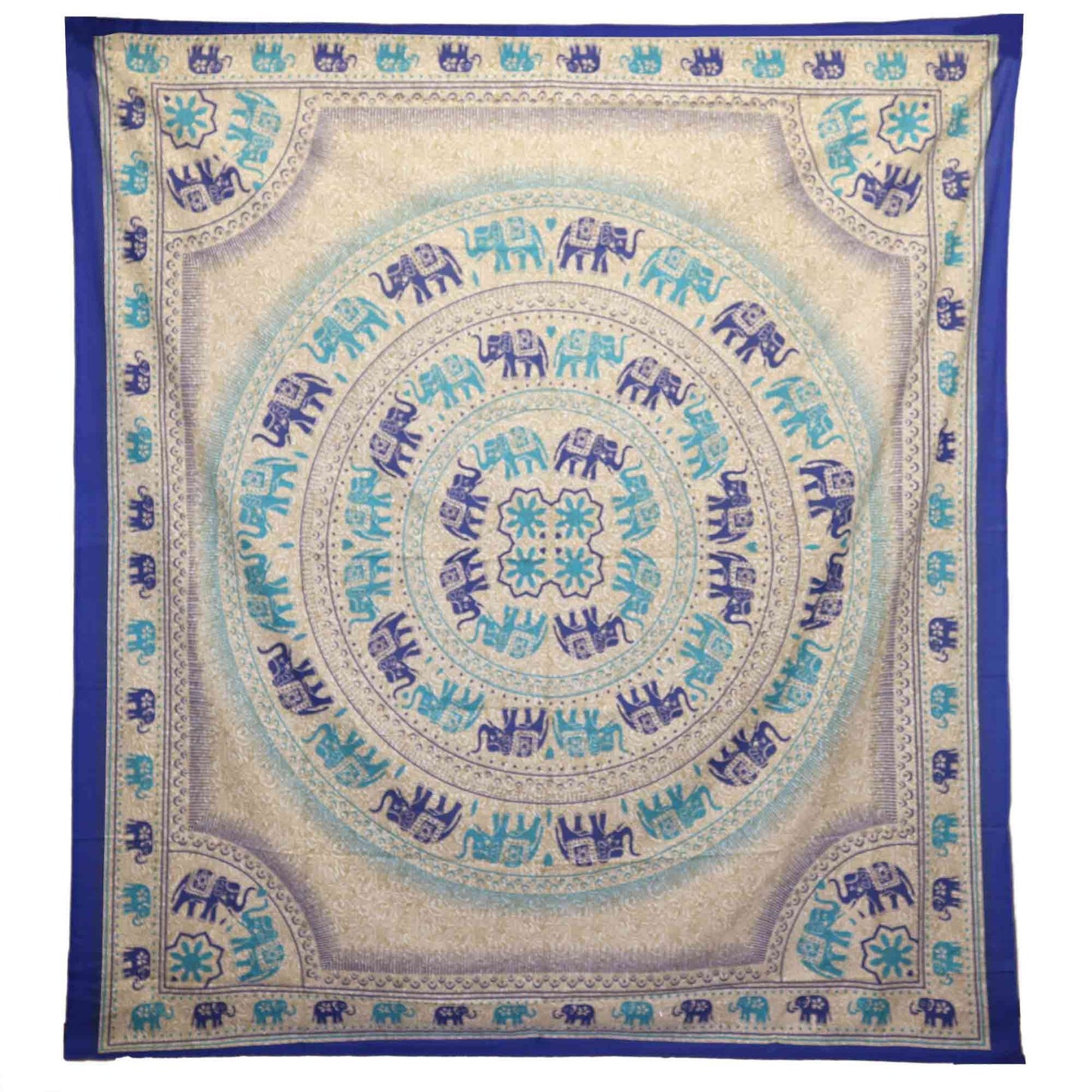 Tapestry / Hanging - Elephant Mandala - Blues