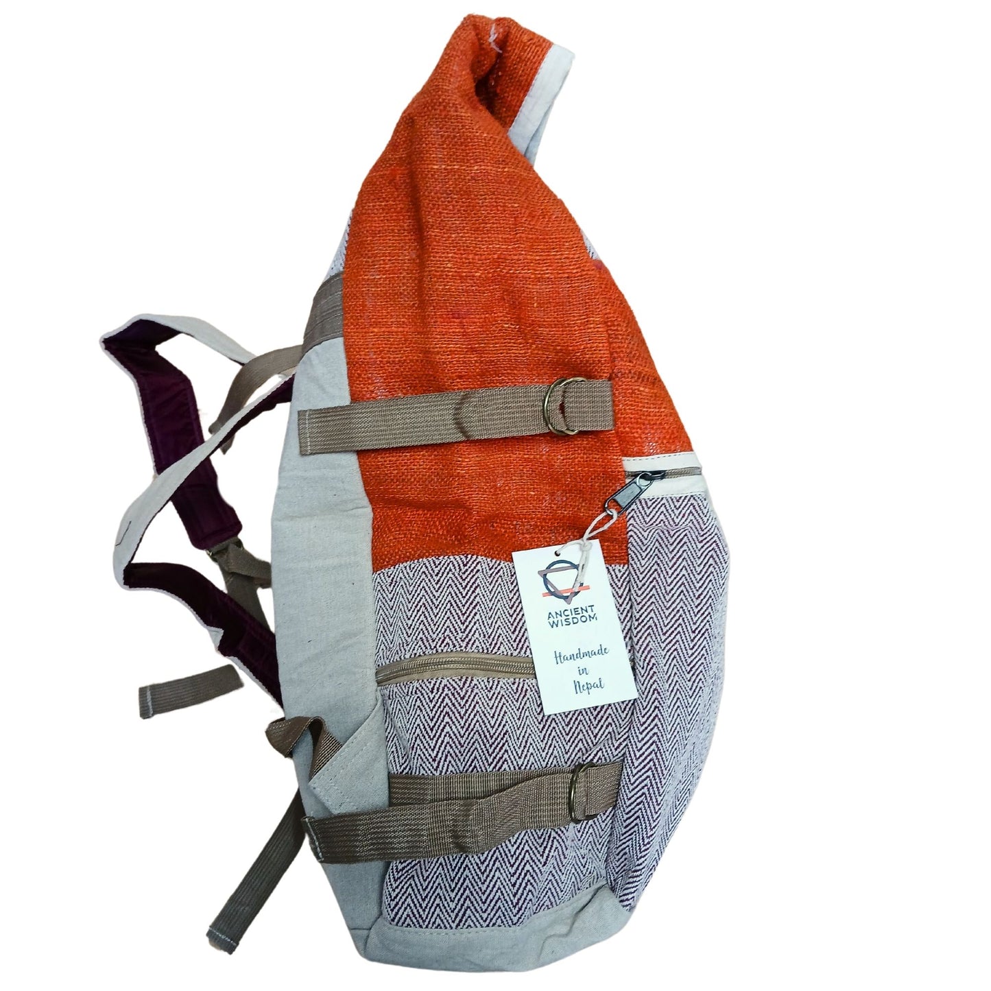 Hemp Hiking Backpack - Sunset Orange
