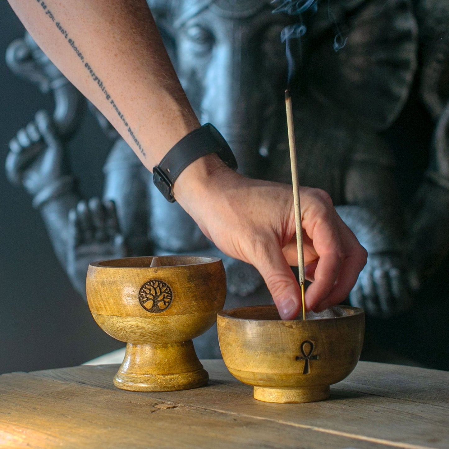 Large Ritual Bowl Incense Holder 11x6cm - Om