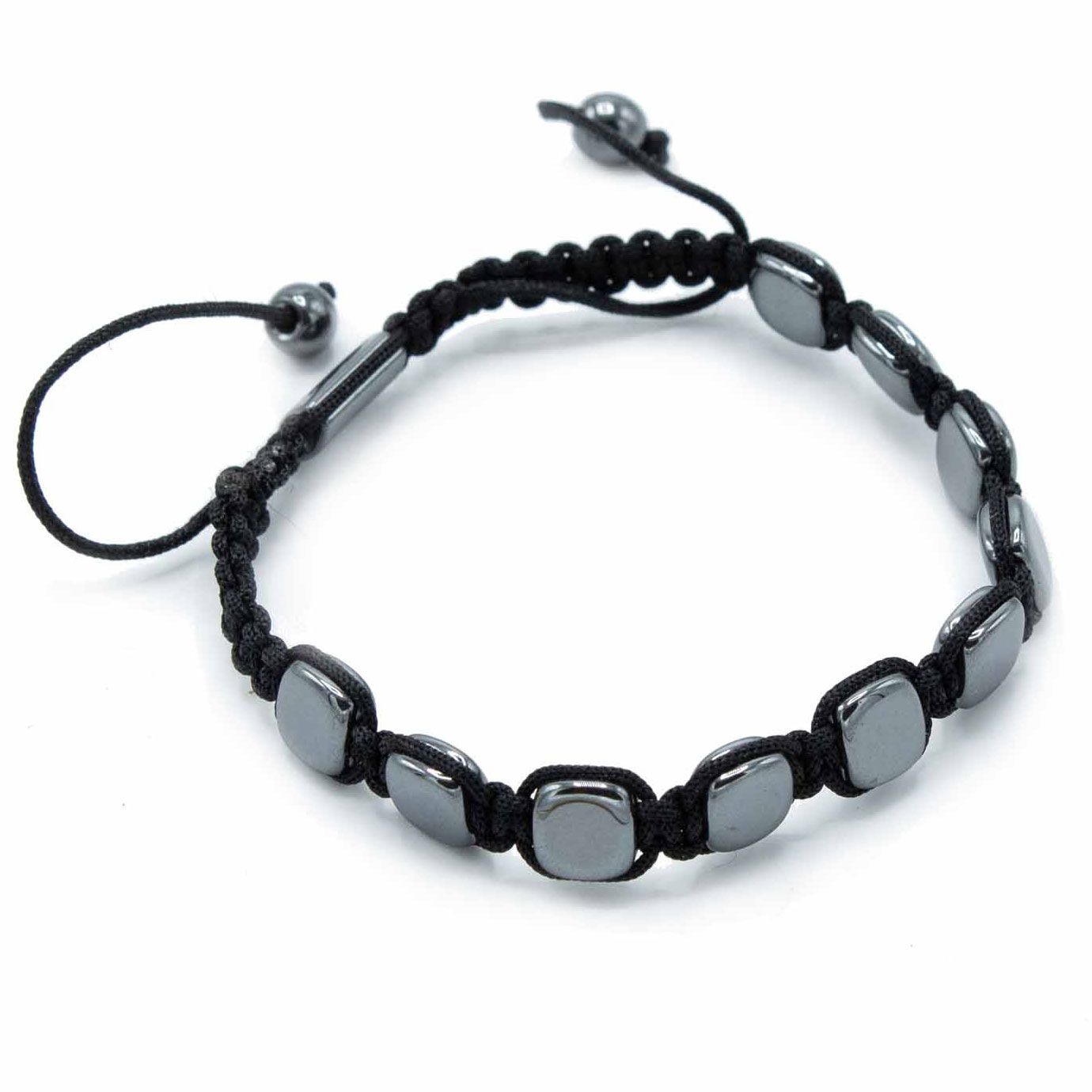 Hematite Shamballa Magnetic Bracelet - Rounded Corners