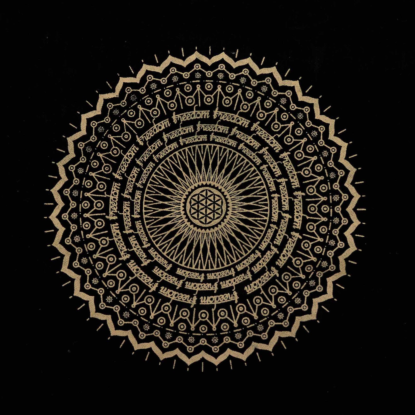 Bolso tote lavado a la piedra extragrande 14 oz - Mandala de la libertad