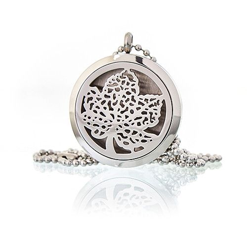 Aromatherapy diffuser necklace 30mm - Leaf