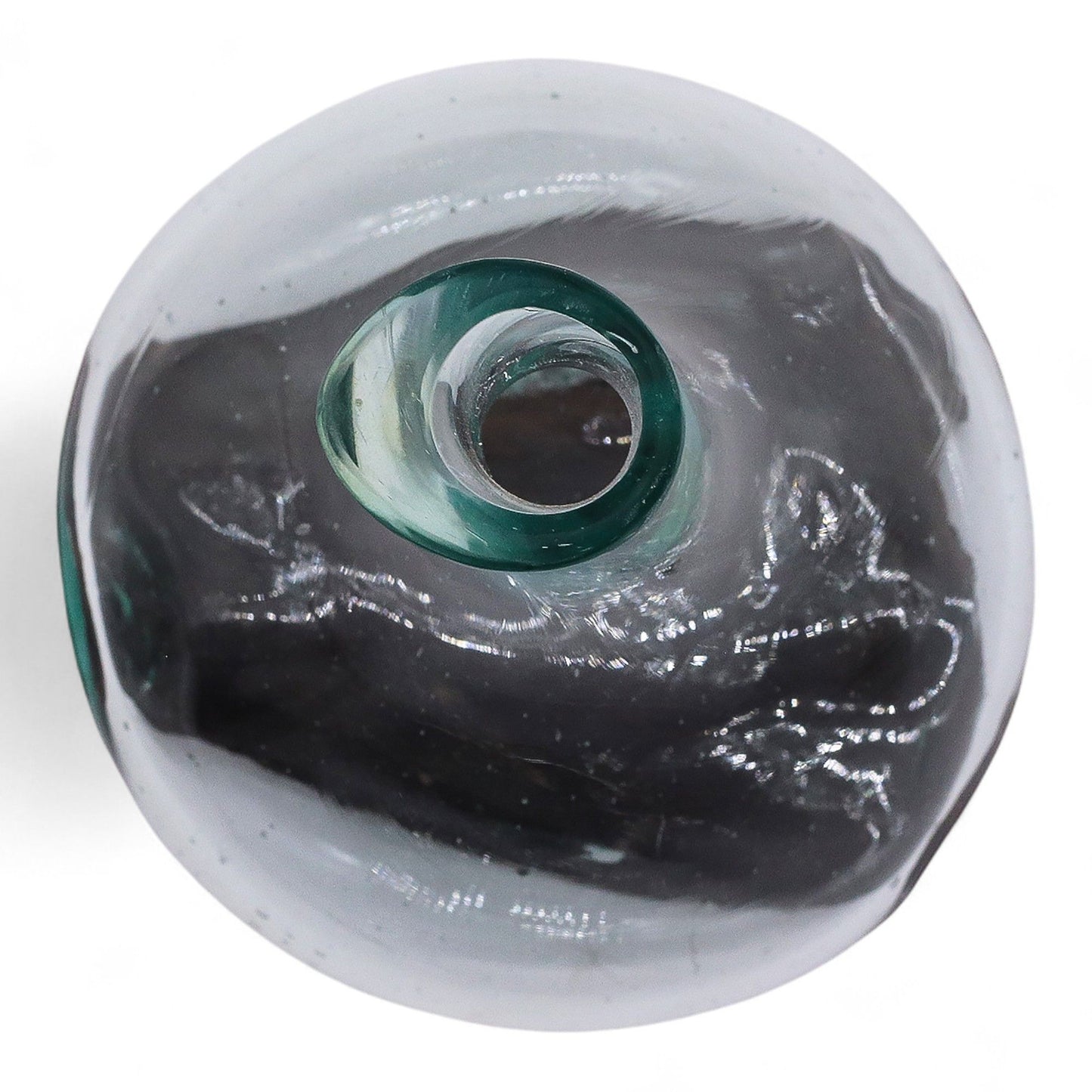 Decantador mini de vidrio fundido sobre madera 20 cm