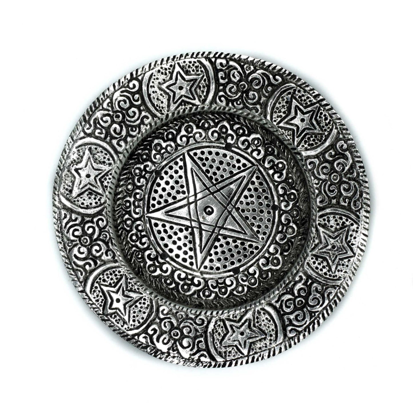 Polished Aluminum Pentagon Incense Holder 11.5cm