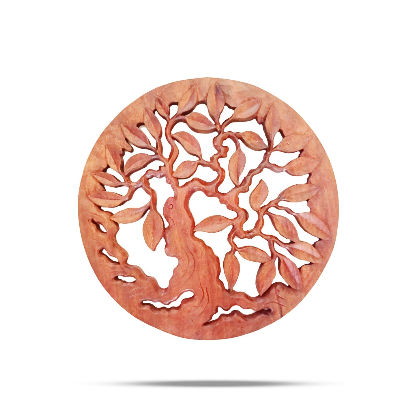 Round Wooden Decorative Panel with Tree of Life 30cm