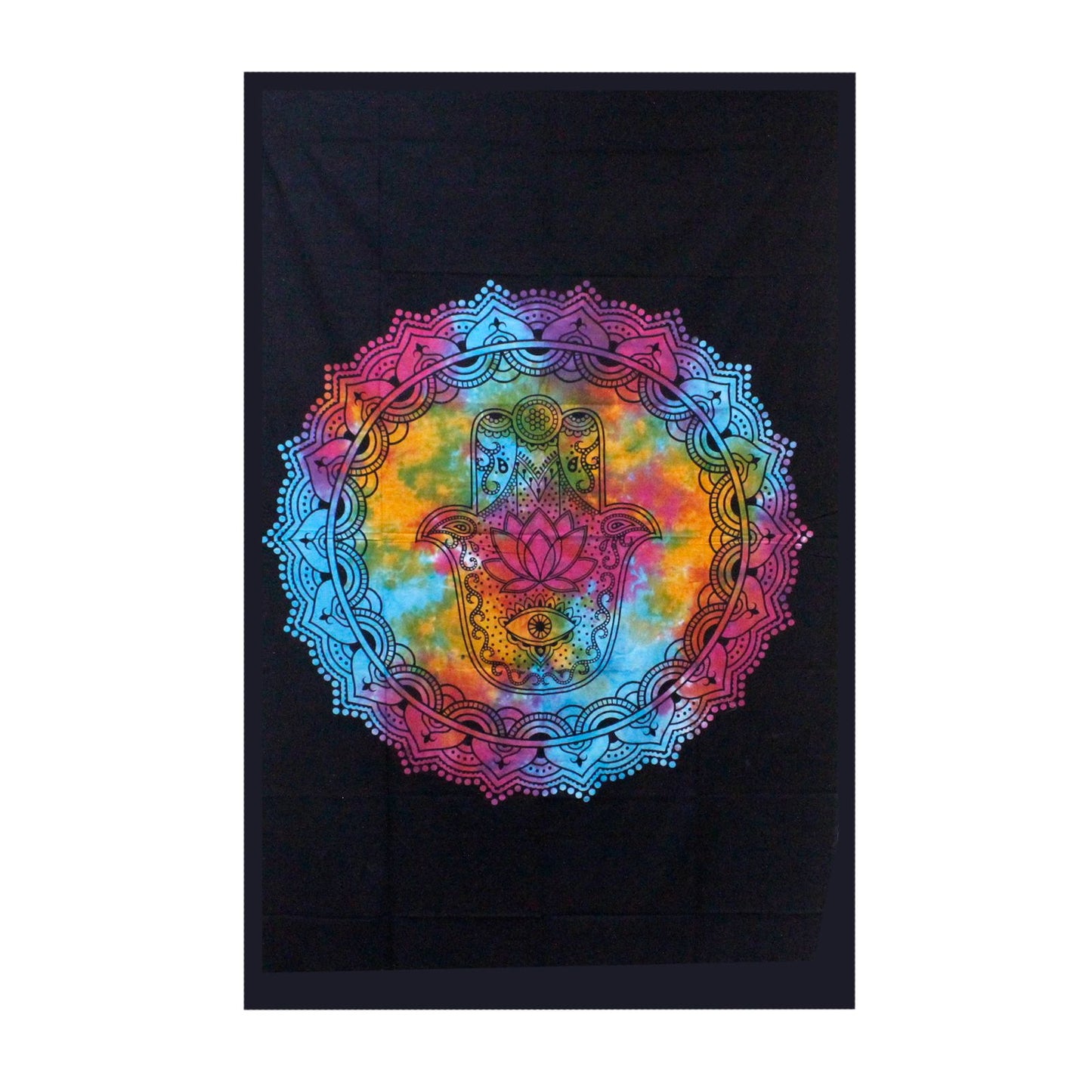 Single Cotton Quilt - Hamsa Black
