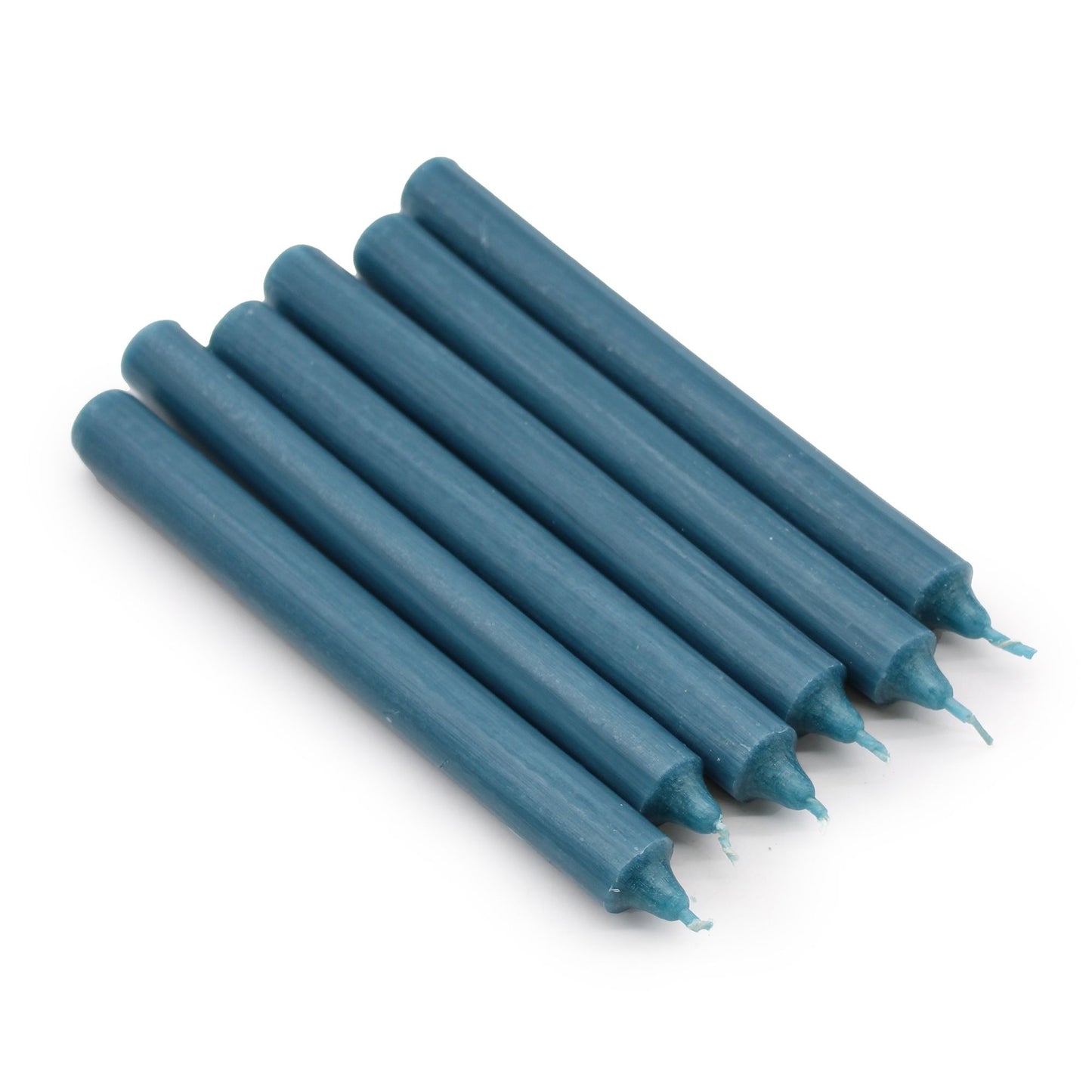 Juego de Velas de Mesa de Color Sólido - Pack de 21 - Teal Rústico