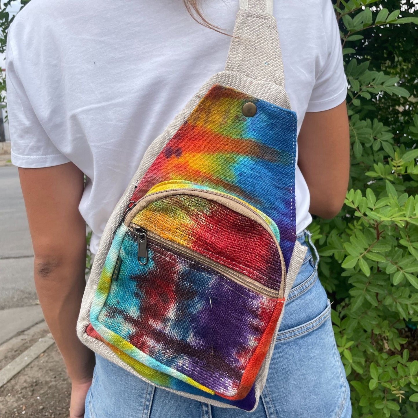 Tiedye hemp crossbody bag