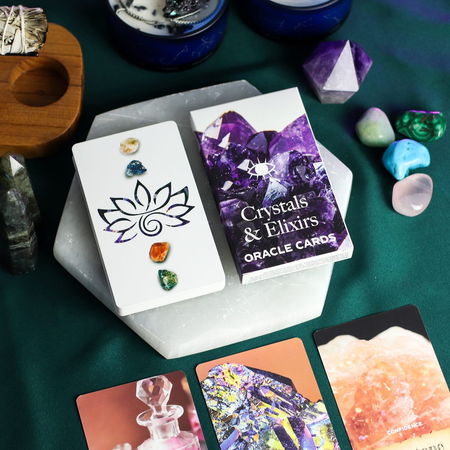 Cartes Oracle des Cristaux et des Élixirs – Jeu de Cartes d'Énergie de Guérison